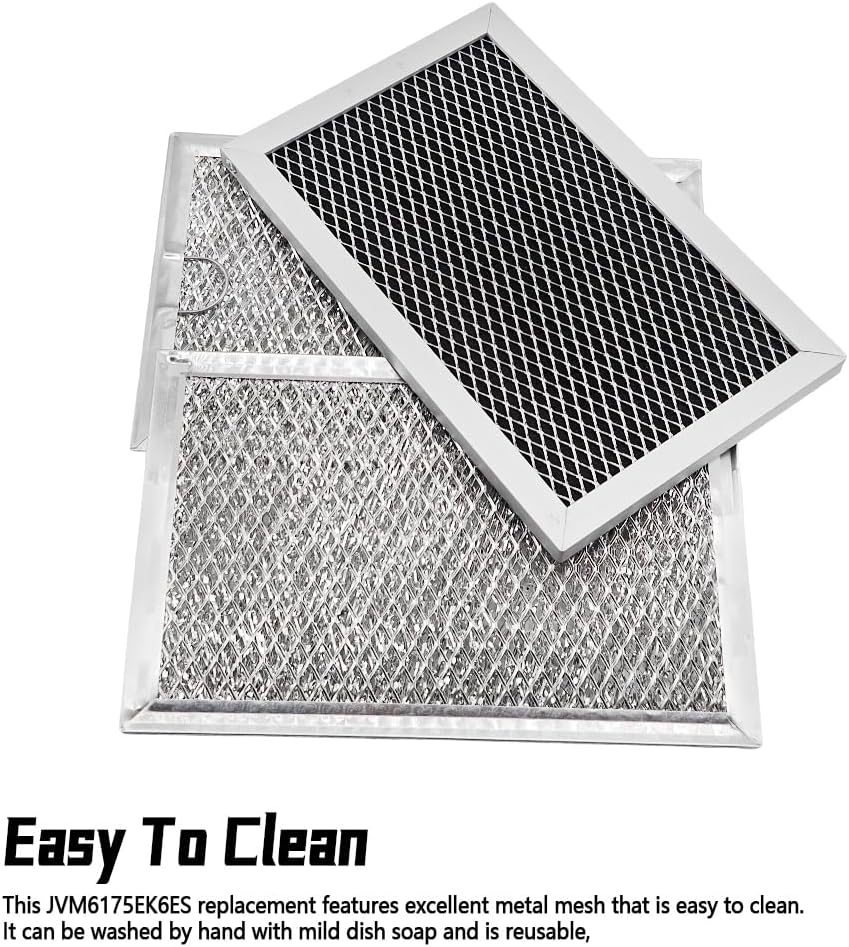Microwave Grease and Charcoal Filter Kit, Fit for GE Microwave Oven JVM6175EK6ES JVM6175YK6FS JVM6175SK6SS QVM7167RN8SS, Pack of 3