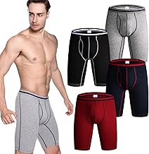 Homme Boxer Long Caleçons Respirante Sport sous-vêtement Extra Long Lot De 4