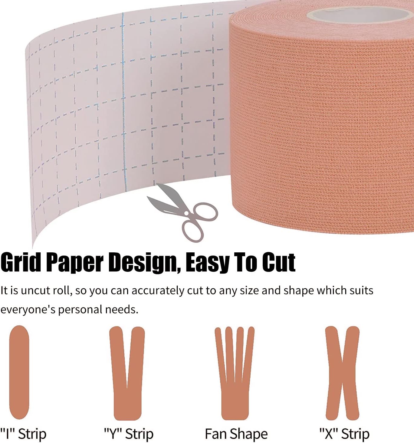 LUXIAOJUN Waterproof Kinesiology Tape (16ft Uncut Roll), Athletic Elastic Muscle Sports Tape for Pain Relief, Muscles, Knees & Shoulders (Blue, 2 Rolls) : Health & Household