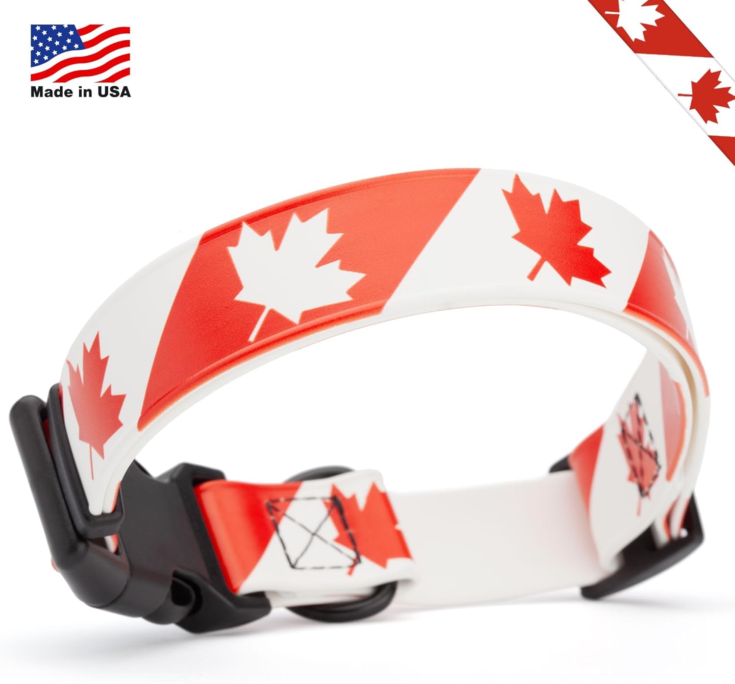 DOGLINE Biothane Waterproof Quick Release Dog Collars - Strong Collar, Odor-Proof, Easy to Care, Fits Dog Collars for Medium Dogs (Canada, 3/4" W by 12-19" L)