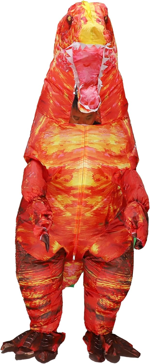 MXoSUM Inflatable Dinosaur Costume for Adult Blow-up Spinosaurus Costume Funny Dino Halloween Costume Outfit for Women/Men - Image 2