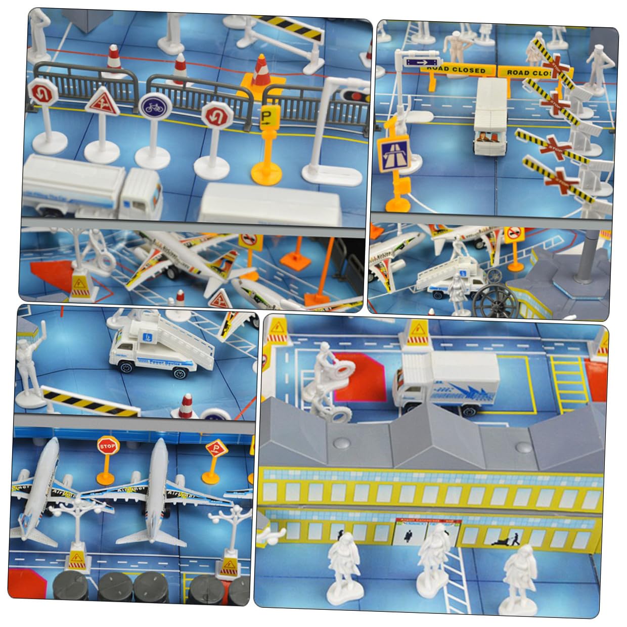 Set Giocattolo Aereo Scena Aeroporto Educativo in PVC per Ragazzo Ragazza | Pvc, Statica per Simulazione Creativa, Decorazione per Scrivanie e Vetrine