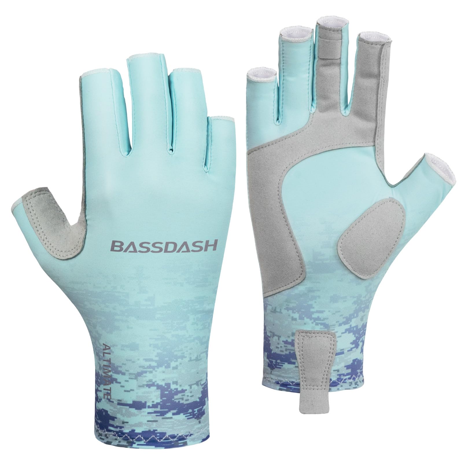 Bassdash ALTIMATE Fishing Gloves Sun Protection Fingerless Hunting UPF 50+ Men’s Women’s UV Gloves