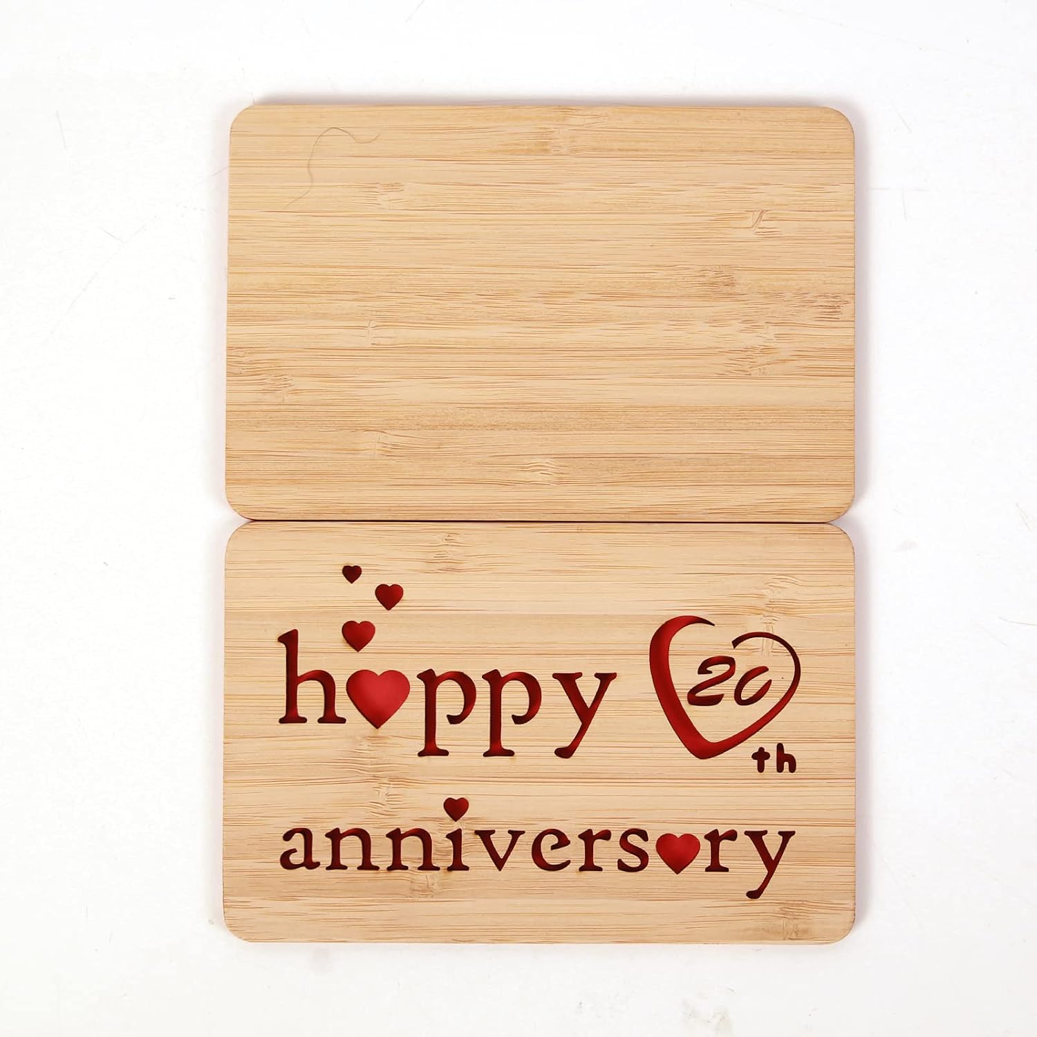 Wooden 20th Anniversary Card,Handmade 20 Years Wedding Anniversary Greeting Cards,20th Pottery anniversary card for Her,Him,Husband,Wife