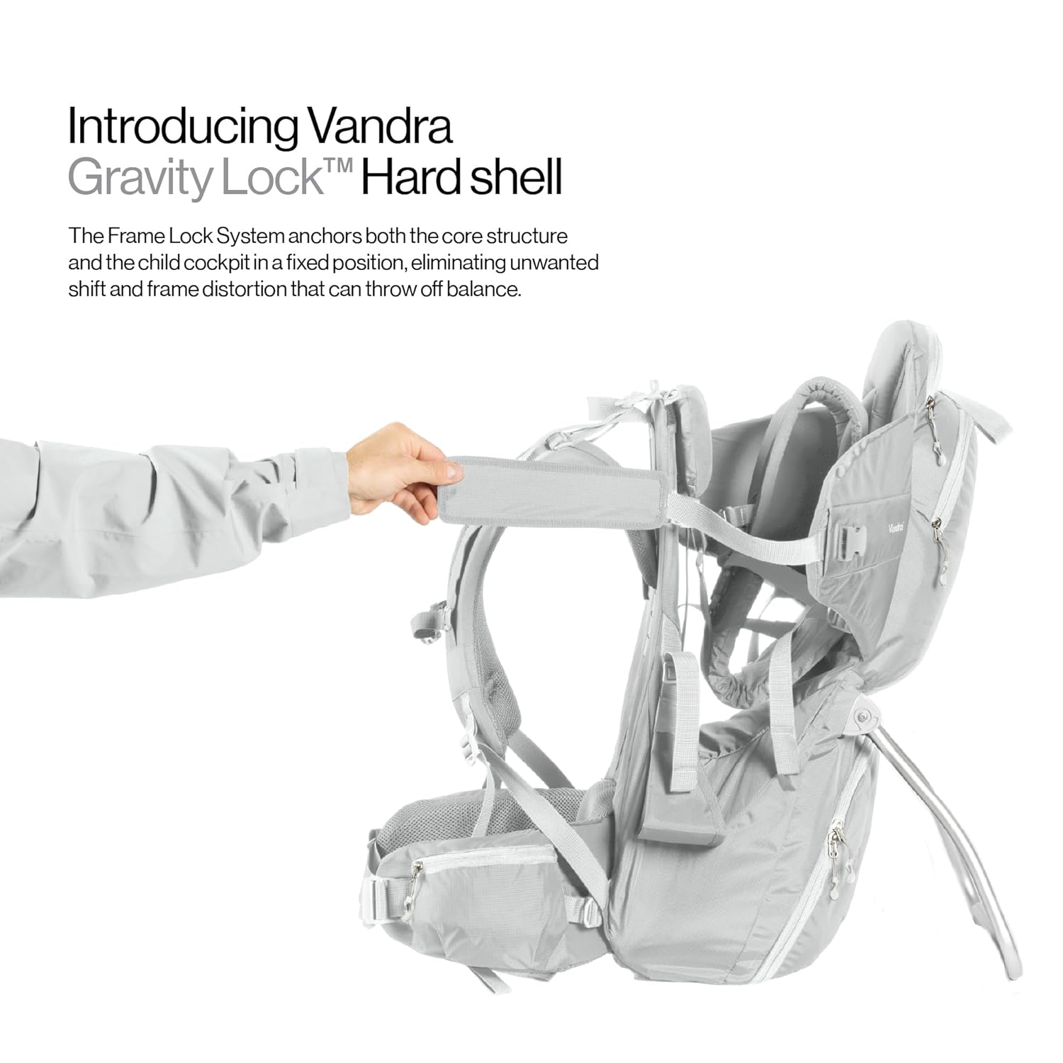 Vandra™ Glacier - Scandinavian Hiking Baby Carrier Backpack - Gravity Lock™ Hard-Shell Frame - Nest Child Carrier for Toddler & Kids - Dust Bag, Alu Tag & More Included