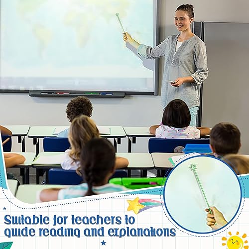 Miniatura 4 de Capoda 20 unidades de punteros de dedo de estrella para el aula, mini puntero de lectura manual para niños, varitas de plástico de princesa de hadas