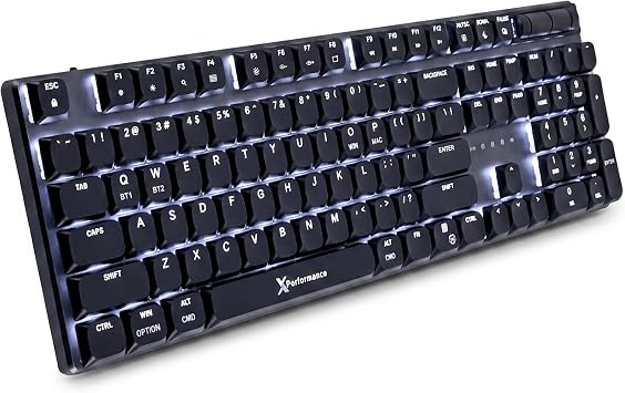 X9 Slim Mechanical Keyboard Wireless Low Profile Red Switches, Triple Mode Bluetooth + 2.4GHz + USB, Full Size 107-Key with Number Pad, Backlit, Rechargeable Quiet Typing for Mac and PC