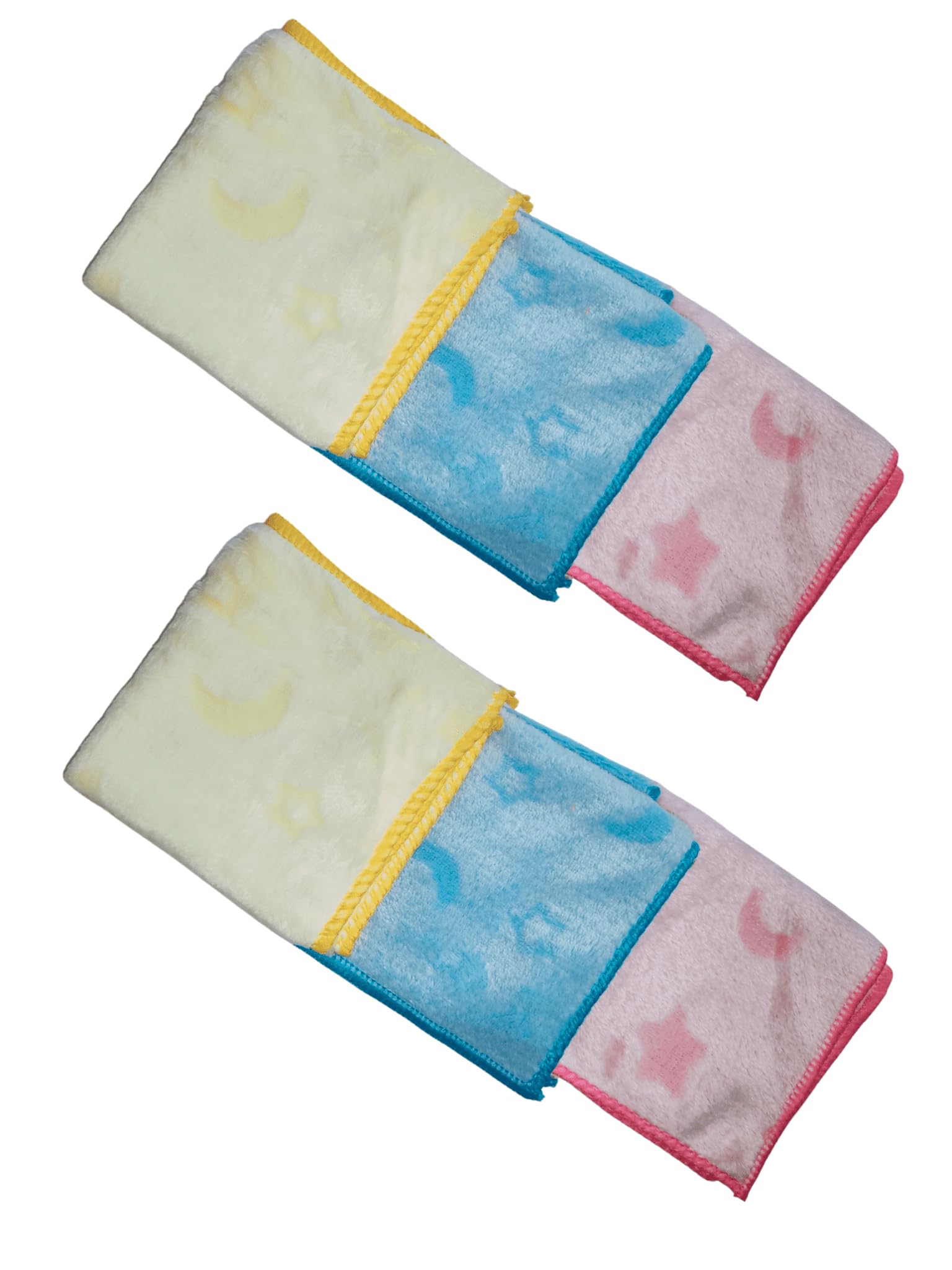 Microfiber Face Towel Handkerchief Rumal 350GSM Extra Soft and Super Absorbent stars & moon Printed Face Towels for girls Women's, Kids and Newborn Babies Set of 8 Multicolor-image-37