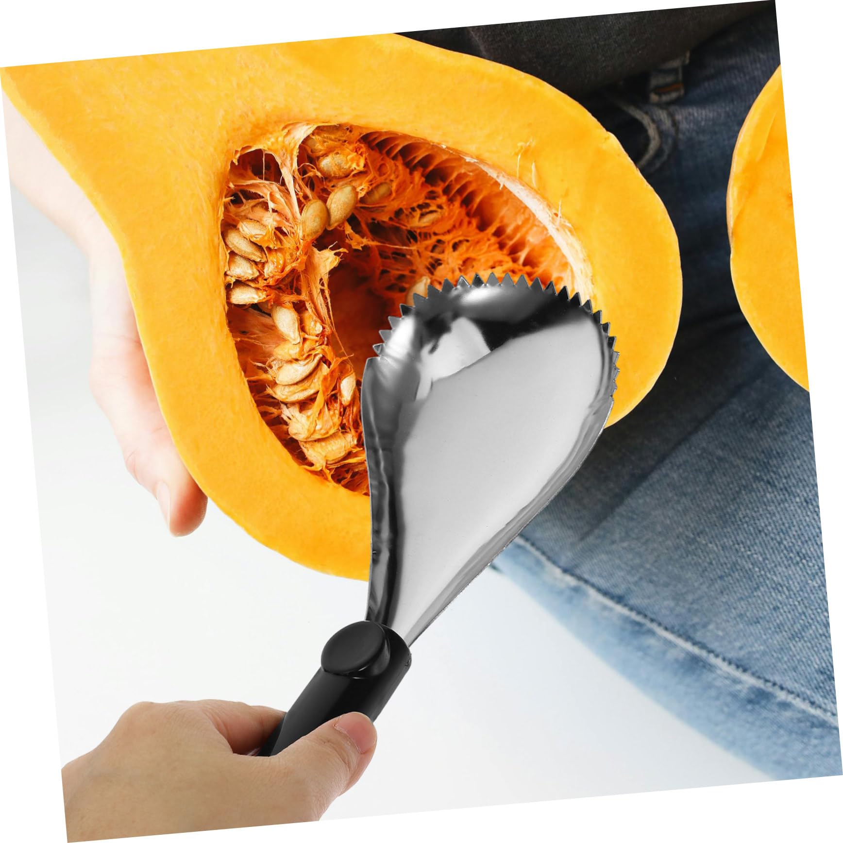 PRETYZOOM 6 Stk Kürbisschaufel Apfelentkerner Orange Werkzeug rostfrei Scoop Kürbis Entkerner Kürbis Kernentfernungswerkzeug stichsäge Eisschaufel Kürbiskernentferner aus Edelstahl Plastik