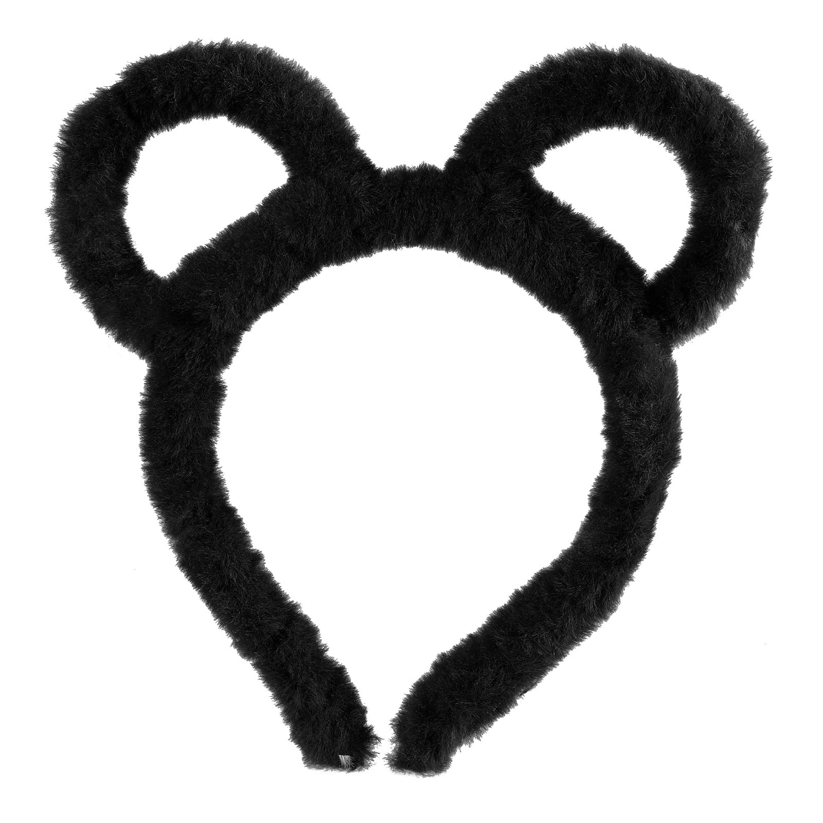 Fentency Korean Women Winter Thick Plush Headband Round Mouse Bear Ears Hair Hoop Candy Color Makeup Metal Bandana Gifts