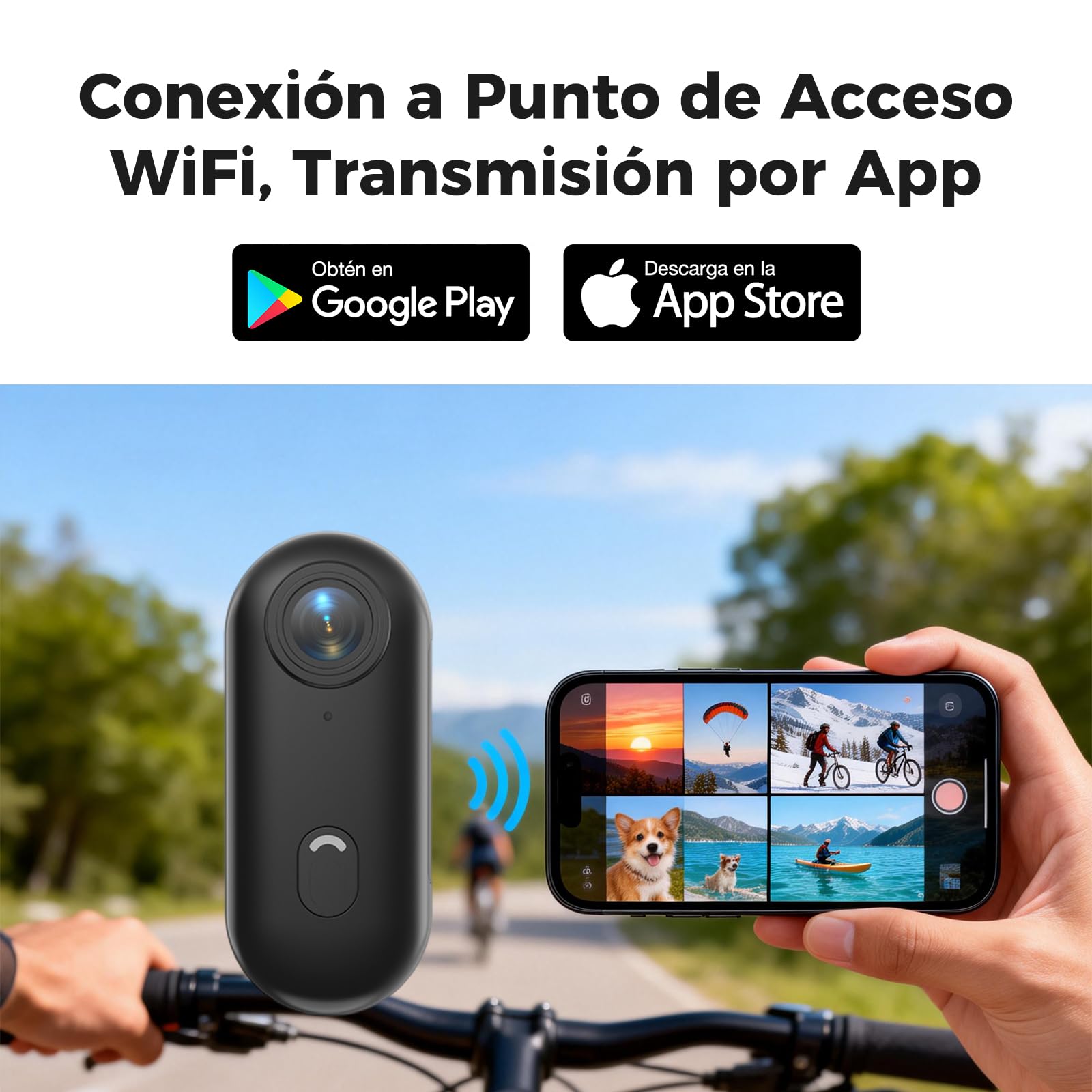 Zeerkeer Action CAM 1080P WiFi 120° Angular Amplio, Mini Camara Deportiva Cámara 360 Bodycam Camara Acuatica Clip Magnetico Pequeño y Portátil para Casco Moto, Mascotas y Vlog (Negro)