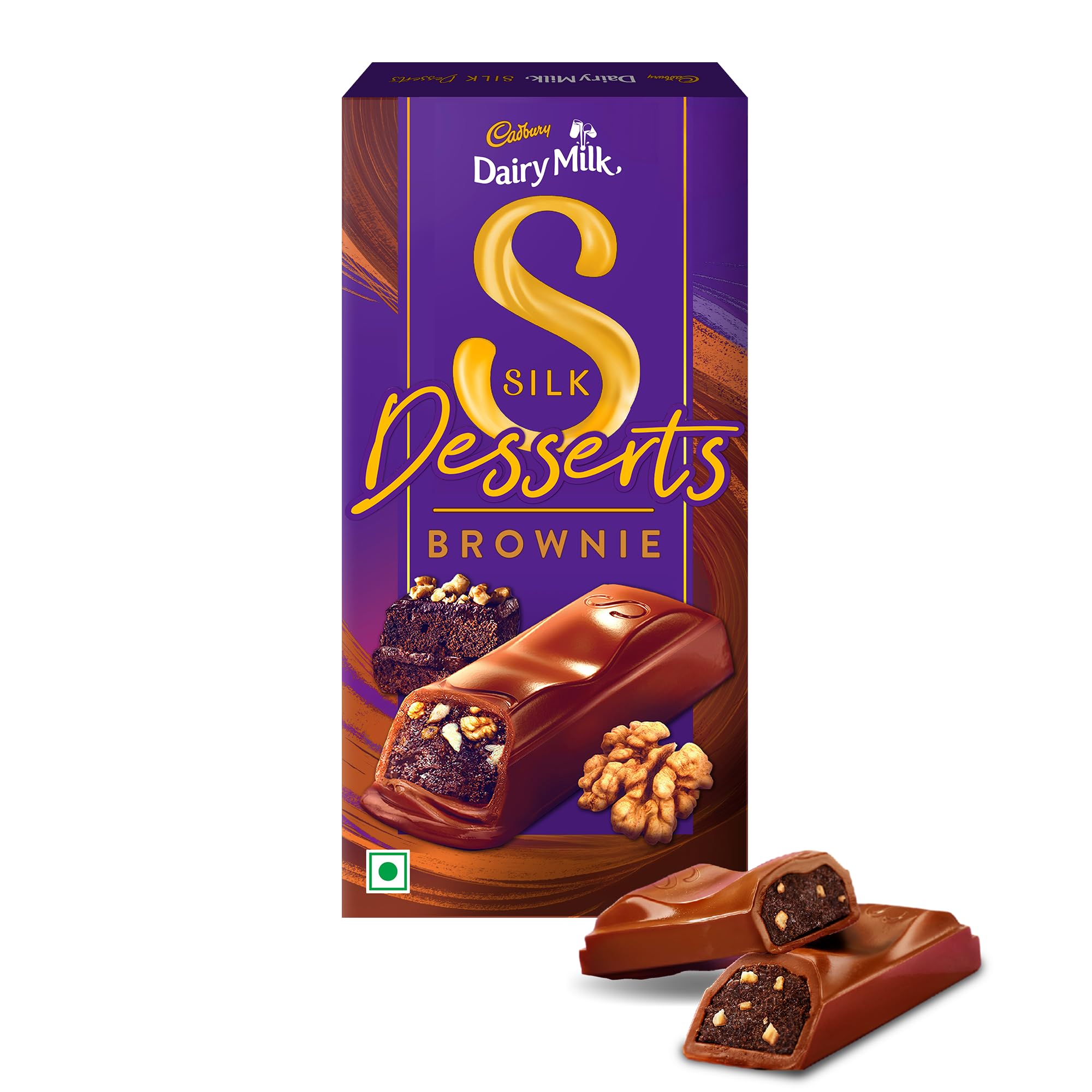 Cadbury Dairy Milk Silk Desserts Walnut Brownie Valentine's Gift Pack Chocolate Bar, 140 g