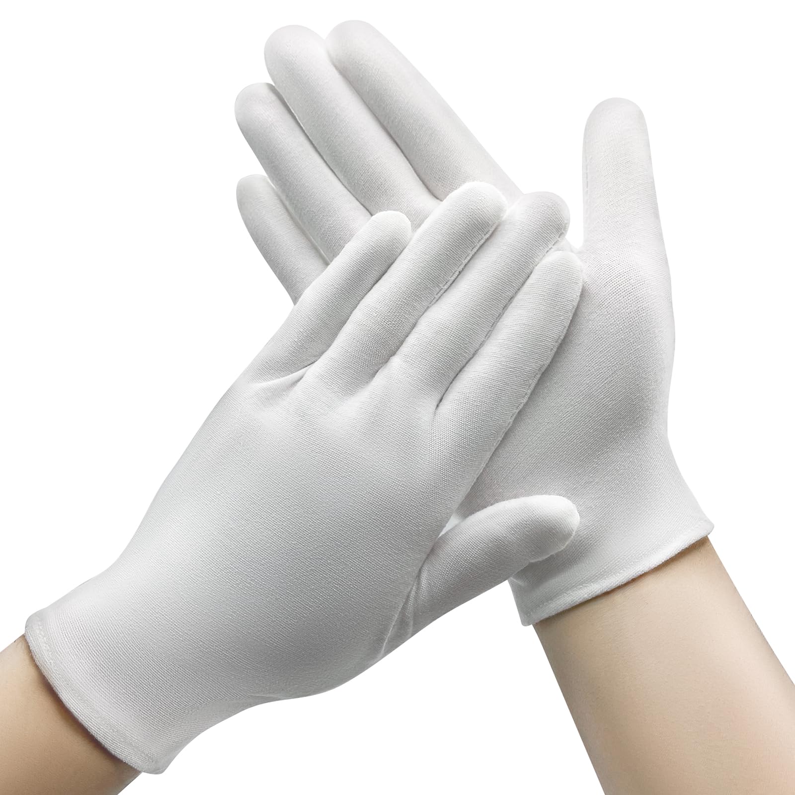 Feuchtigkeitsspendende Handschuhe über Nacht, Baumwollhandschuhe für trockene Hände, Ekzeme, weiße Baumwollhandschuhe für Männer und Frauen, waschbare SPA-Baumwoll-Inspektionshandschuhe Kosmetik