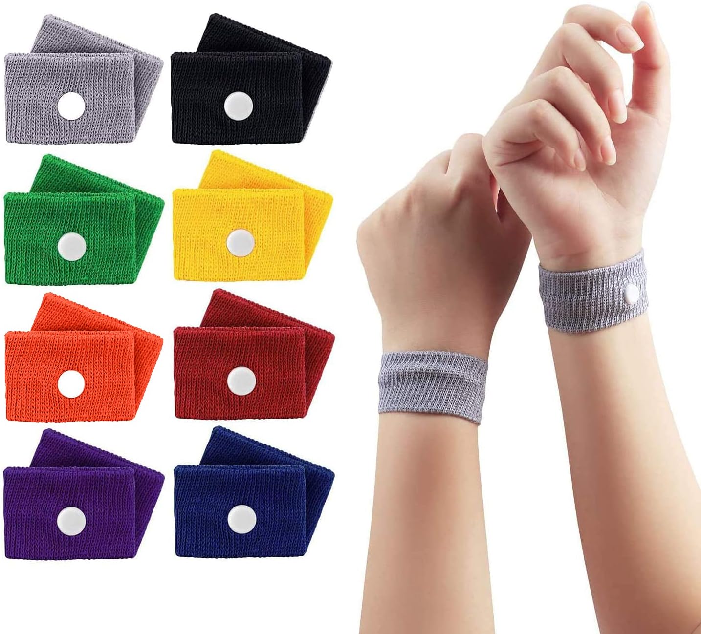 Travel Sickness Bands Children, ETRONG 8 Pairs Motion Sickness Bands for Adult & Children, [Natural Acupressure] Anti Nausea Wristbands Bracelet for Pregnancy/Sea/Car/Flying