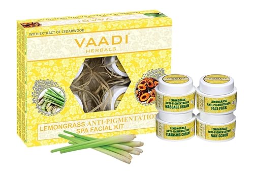 Vaadi Herbals Kit facial – Kit facial de spa de hierba de limón y madera de cedro – TODO Natural – Adecuado para todo tipo de piel y tanto para