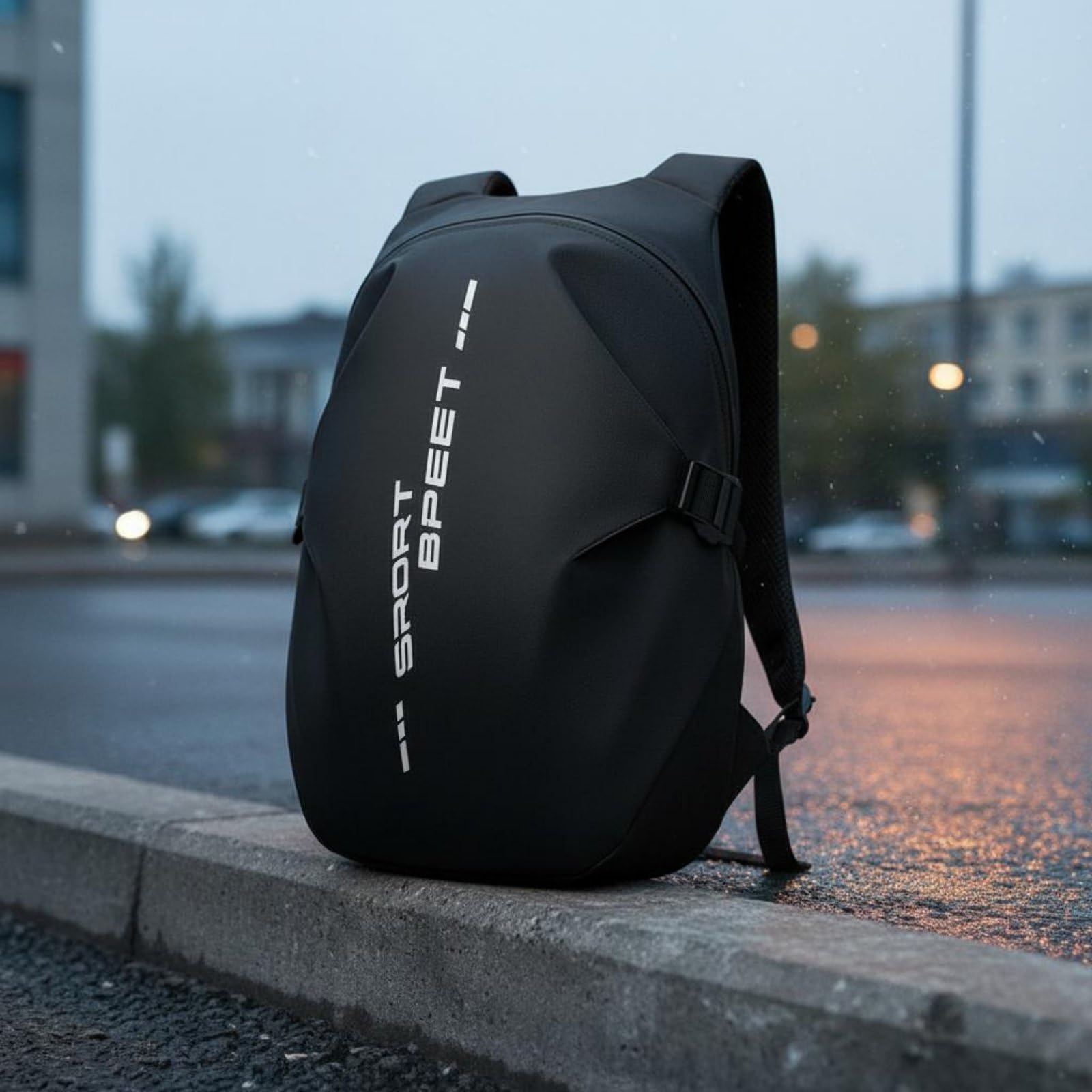 Qianly Zaino Casco Zaino Bici Zaino Sportivo Zaino Impermeabile con Capacità per Casco Protezione da Schizzi Nastro Riflettente per Visibilità Trasporto a