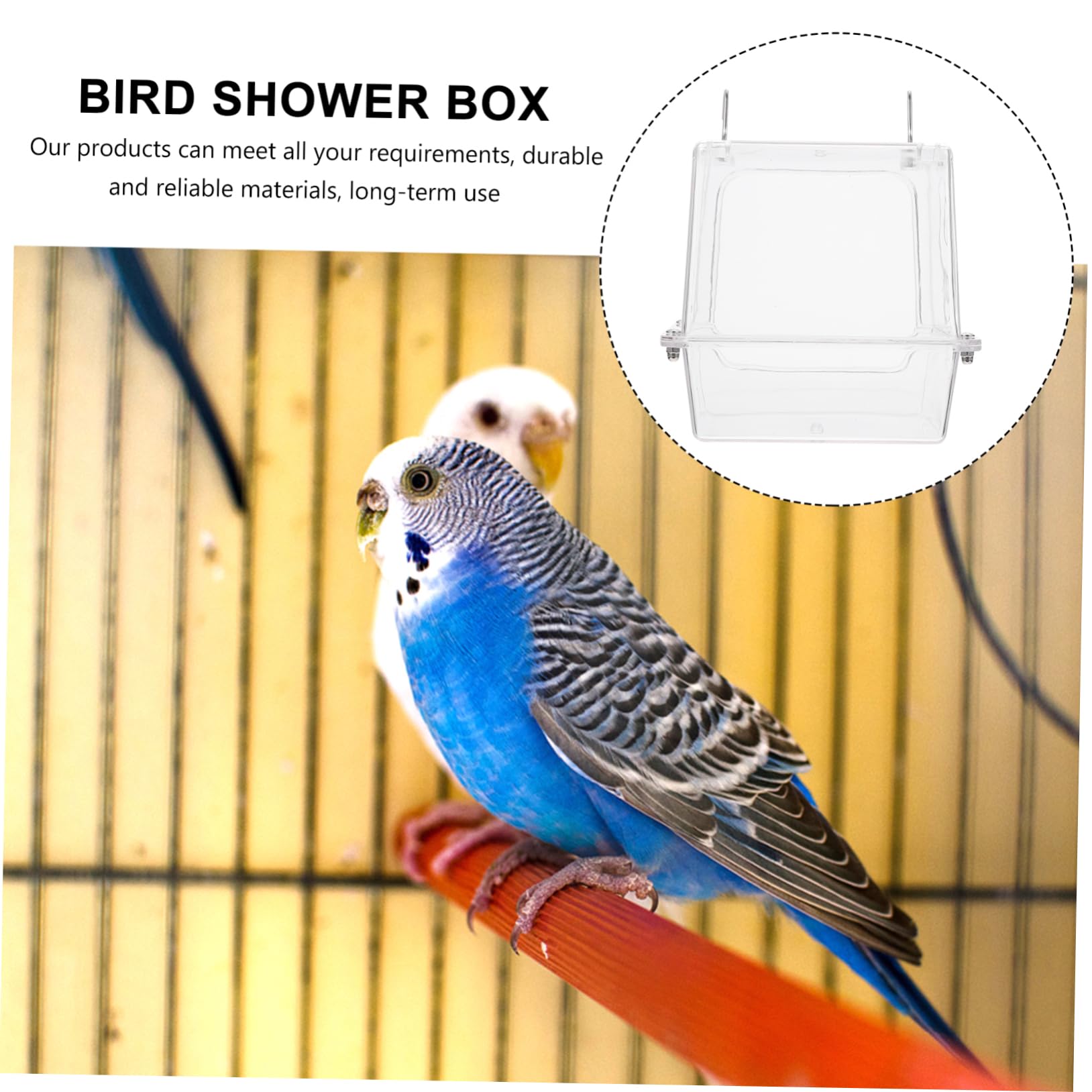 Yardwe Baignoire pour Oiseaux Suspendue en Acrylique pour Cage, Lavage