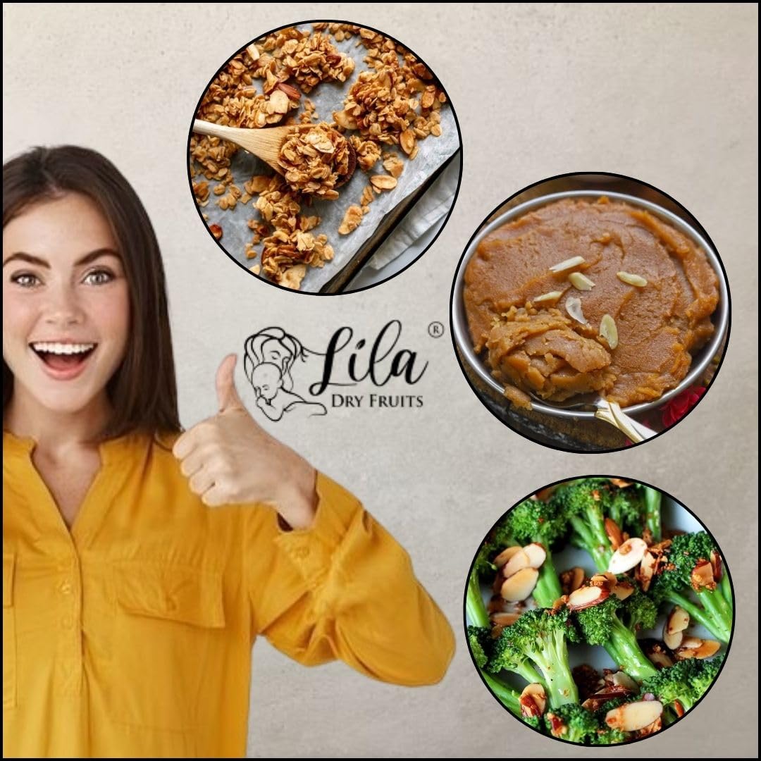 LILA DRY FRUITS California Almonds 500 Grams | Raw and Natural Badam for Healthy Snacking | Almond for Cooking, Dieting & Breakfast | High In Minerals | Badaam Dry Fruits Perfect for Gifting - Image 7 thumbnail