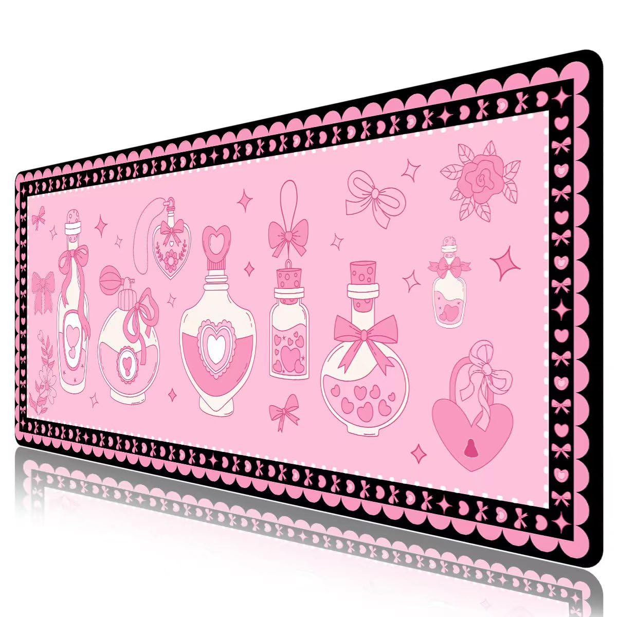 Mouse Pad Cute Cool XXL Large Desk Mat for Desk Cover Anti-Slip Big Mousepad with Stitched Edges Keyboard