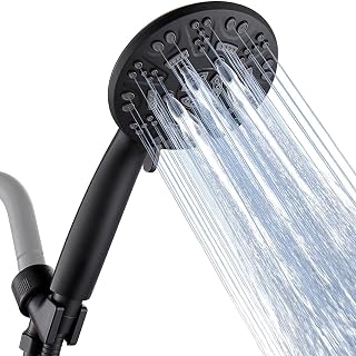 Cobbe Shower Head with Handheld High Pressure 8 Functions Shower Head Set with 59 inch Hose Bracket Tape Rubber Washers,Matte Black