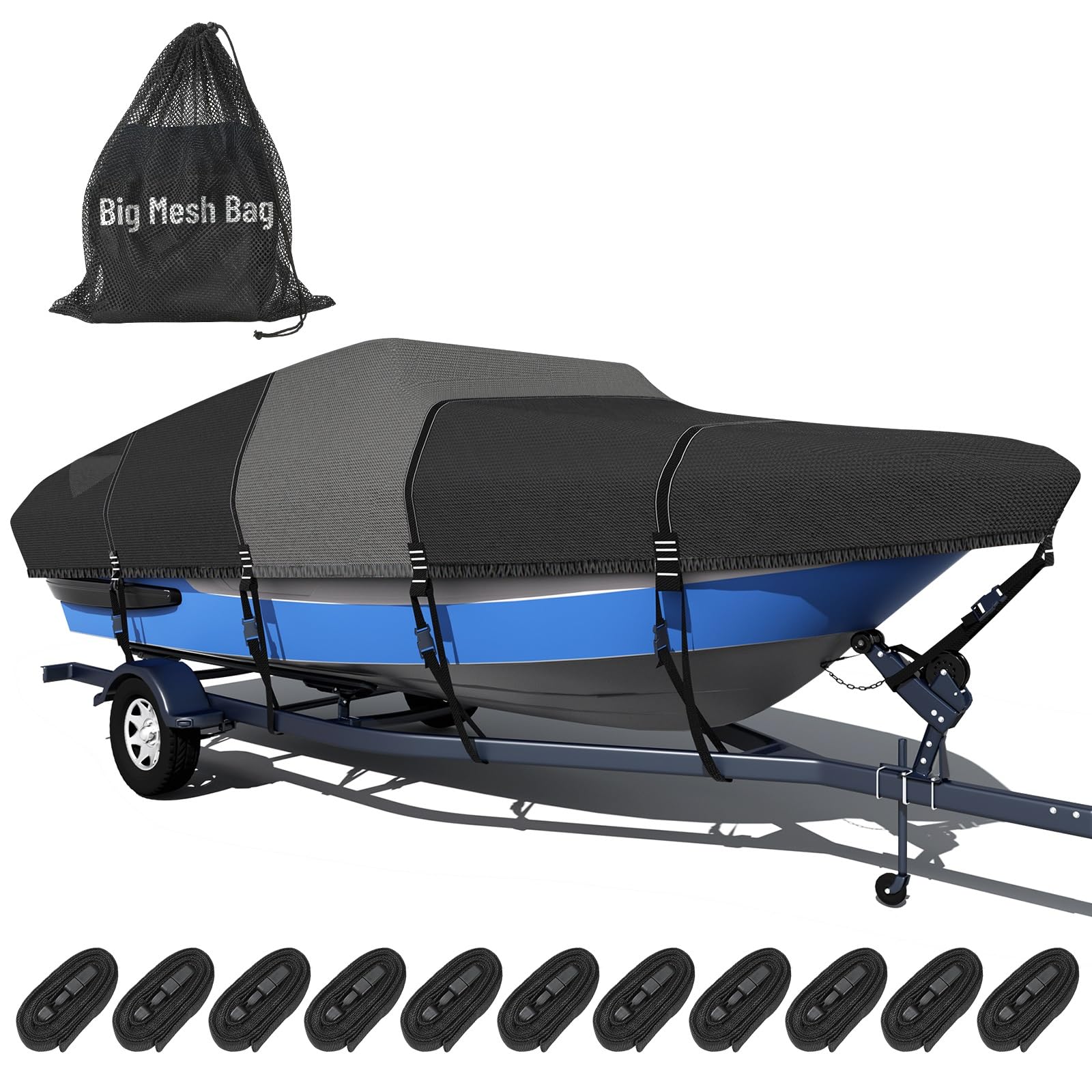 1600D + 1200D Boat Cover with 2