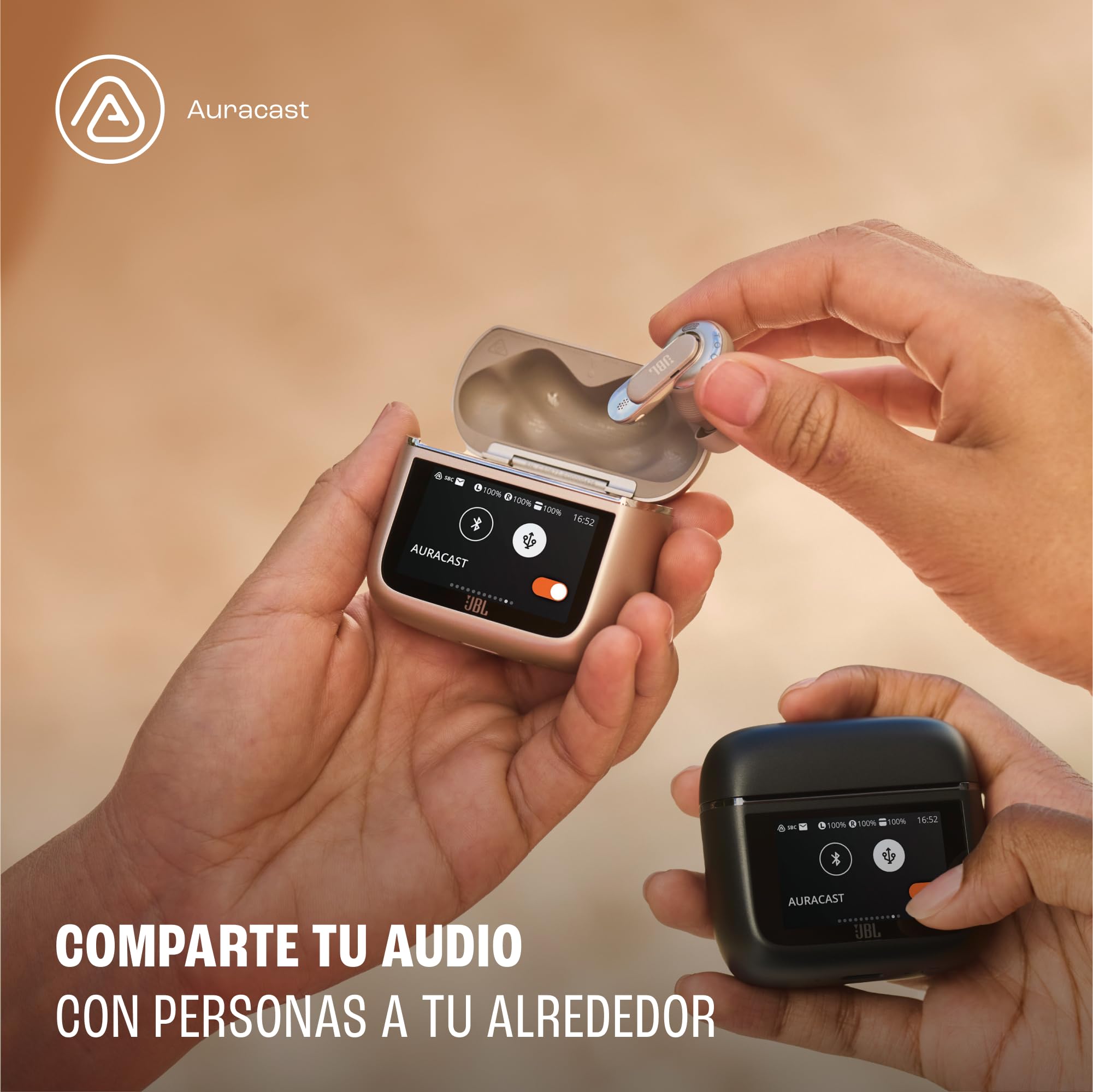 JBL Tour Pro 3, Auriculares True Wireless con Cancelación de Ruido, Negro | Estuche de carga inteligente, 44 horas de autonomía, Bluetooth 5.3, JBL Spatial 360 Sound y Seguimiento de Cabeza