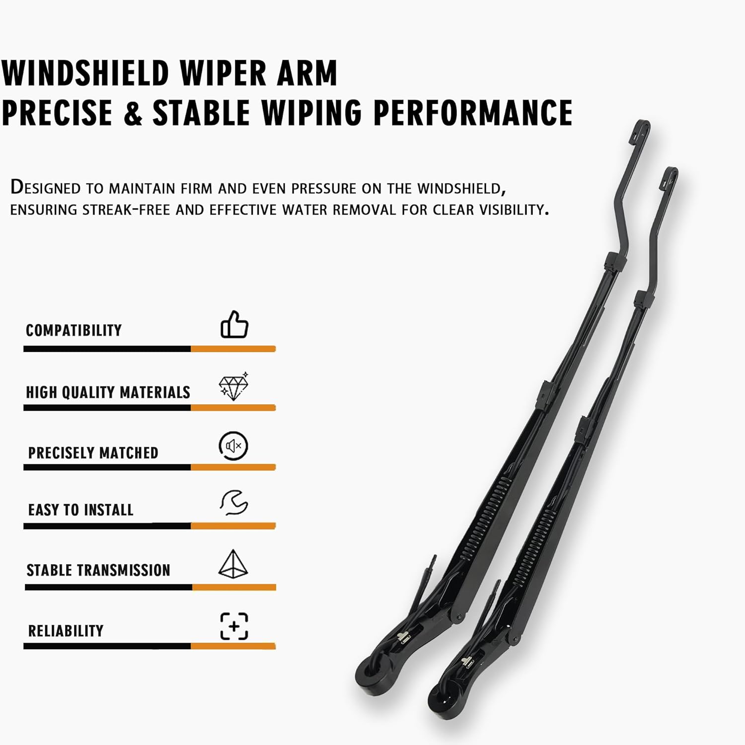 1 Pair Windshield Wiper Arm Compatible with Chevrolet GMC Cadillac 2008-2013 Avalanche Suburban Yukon XL 1500 2500 Tahoe 2008-2014 Escalade ESV EXT Replace OE 42370 42371 22917501 20788071