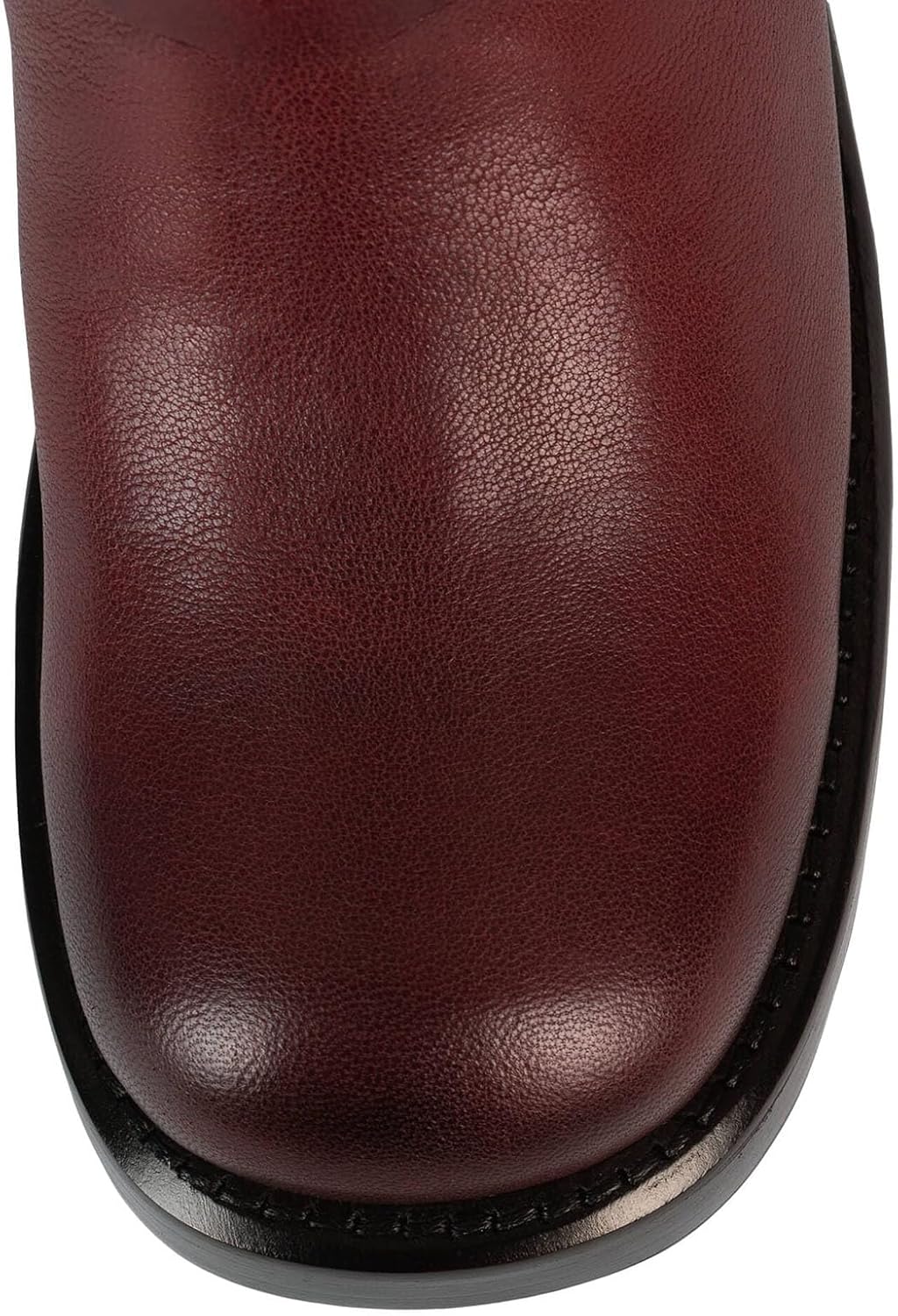 Yishaweiqi Women's Studds Biker Boots Chunky Heel Square Toe Knee High Boots Fall Dress Riding Boots Motorcycle Boots Side Zipper Western Boots - Image 3