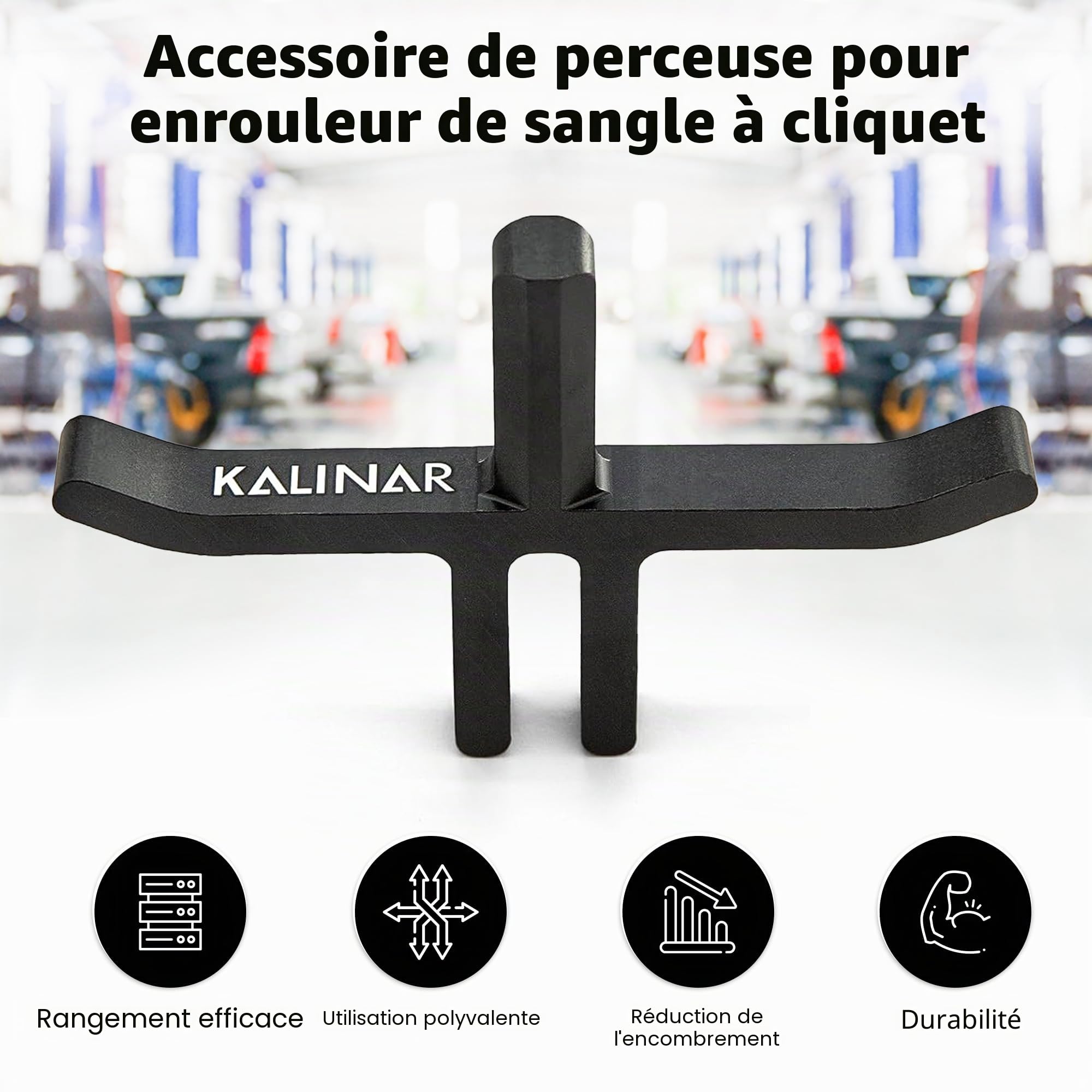 Enrouleur de Sangle à cliquet, Rouleau de Sangle et Organisateur pour Votre Camion ou Votre Maison, Accessoires pour mèches