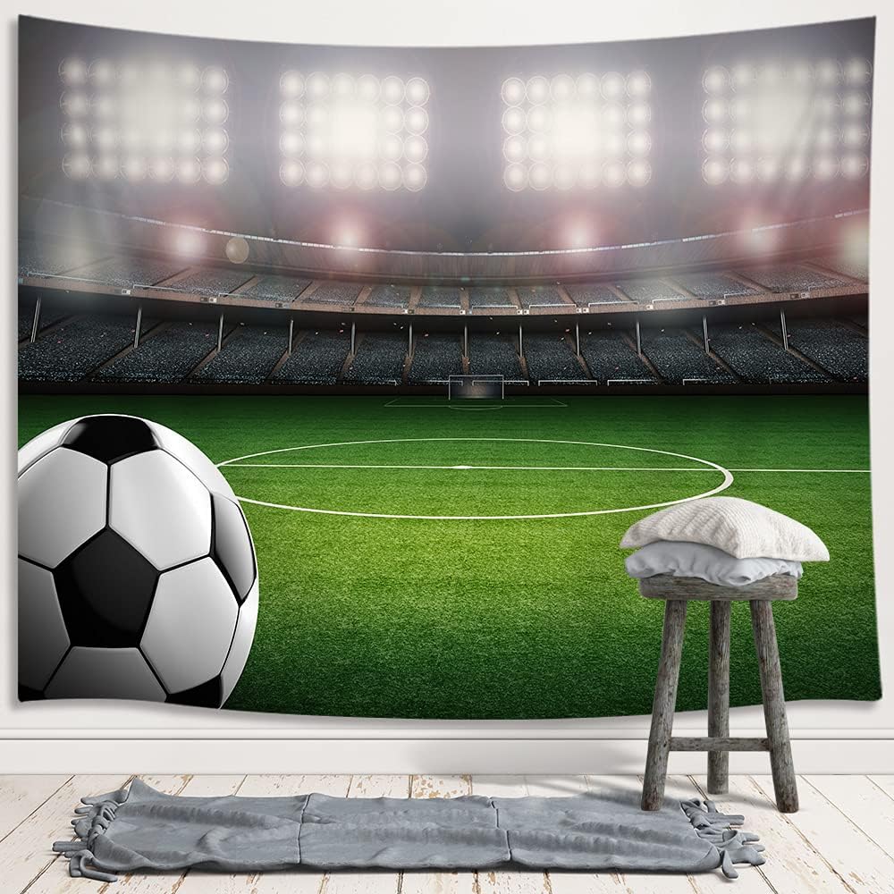 Soccer Stadium Landscape Polyester Wall Tapestry 40x60 Inch