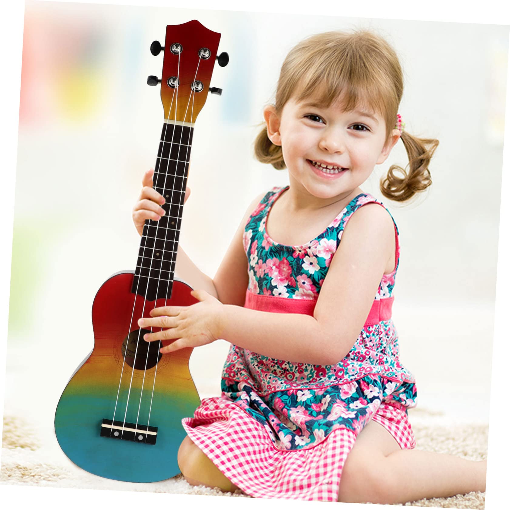 HEMOTON Ukulele Chitarra in Legno Naturale da Strumento per Principianti Strumenti Musicali Giocattolo