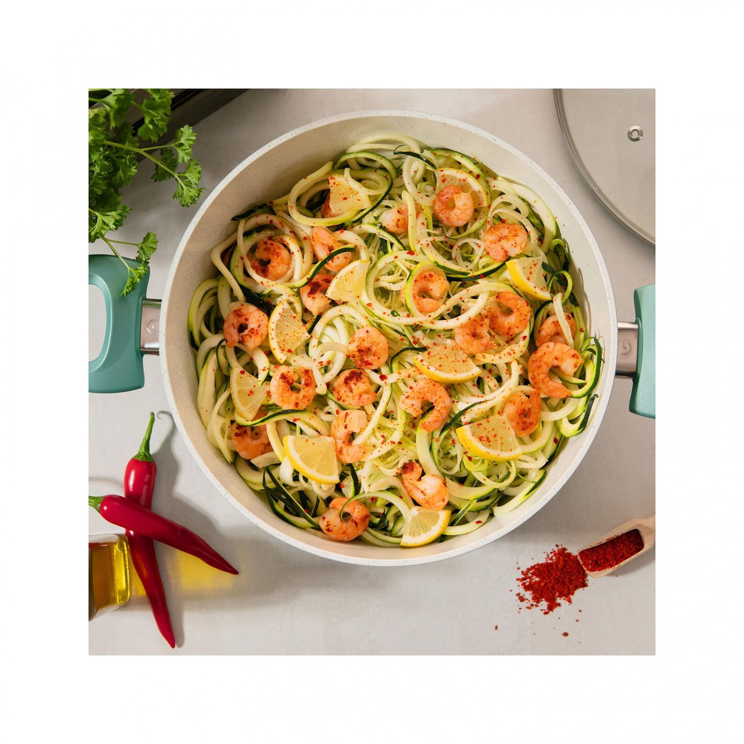 Genius Cerafit Revolution Kochtopf 26 CM 2-tlg., Keramik antihaftbeschichtet, Suppen Fleisch Topf mit Glasdeckel PFAS frei, Thermo Speed, alle Herdarten Backofen Spülmaschinen geeignet