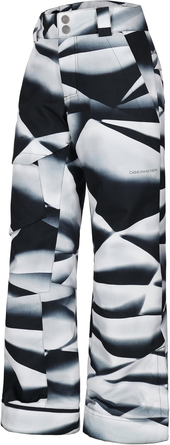 Obermeyer Boys Brisk Print Snow Pants, Insulated and Waterproof with Extended Wear System