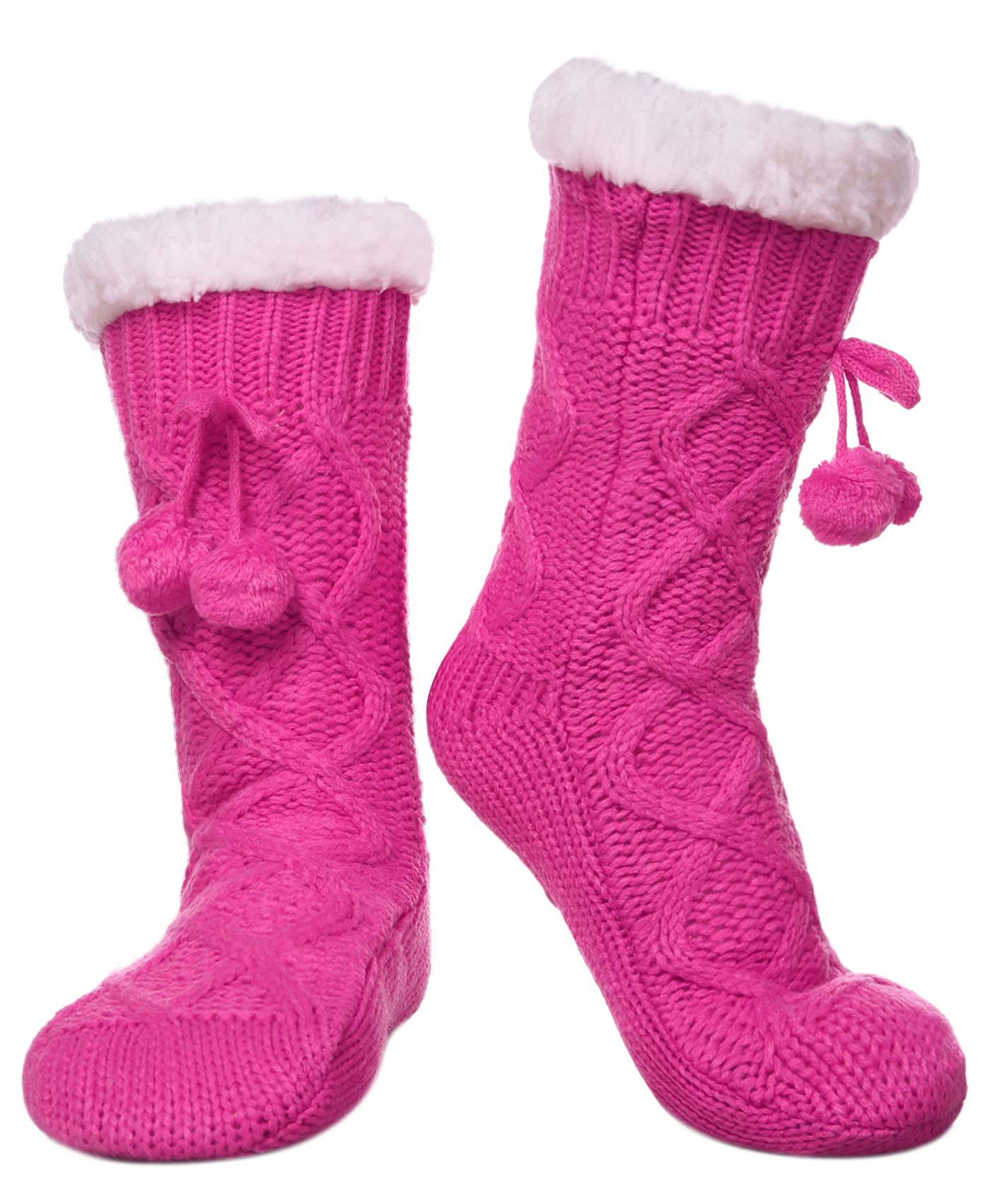 Yebing Womens Non Slip Slipper Socks Winter Warm Soft Cozy Fuzzy Fleece-lined Grippers Home Socks