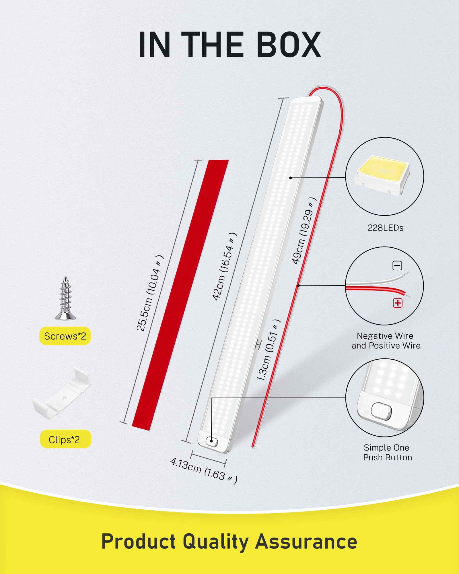 Barra LED MERTTURM 228 LED - 42cm, 1000LM Per Interni Auto | Per Camper, Furgoni, Barche - Foto 3