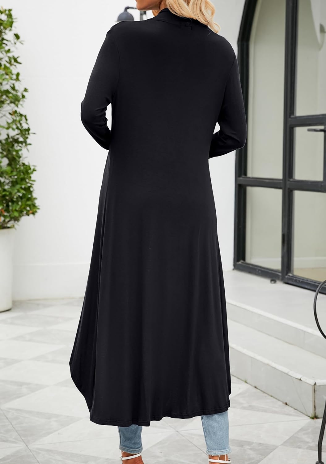 POGTMM Women's Casual Long Open Front Drape Lightweight Duster High Low Hem Long Sleeve Maxi Cardigan with Pockets(S-3XL) - Image 5