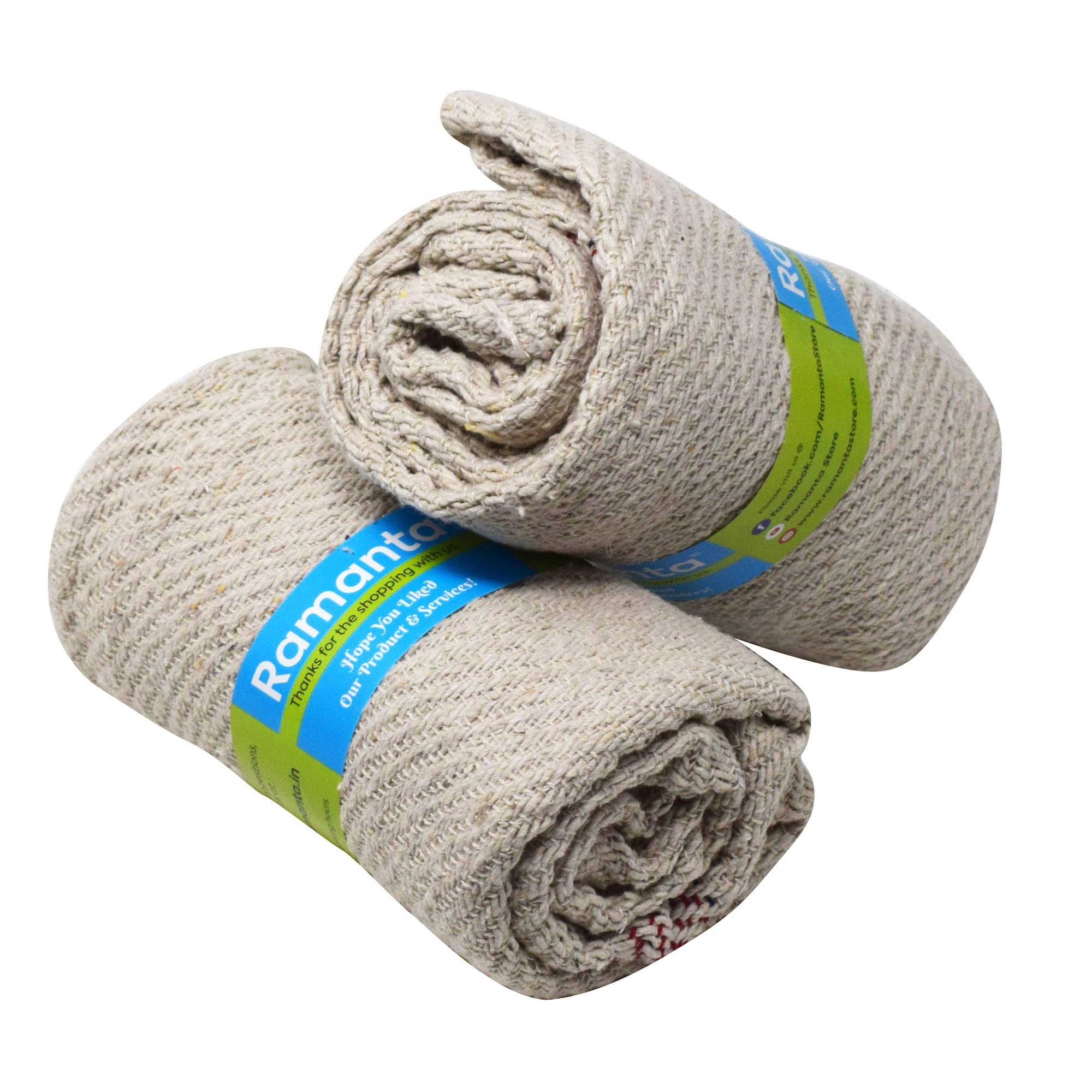 Ramanta Cotton Floor Cleaning Cloth (Pocha) for Mopping, Car, Blackboard, Fan, Desk, Sweeping Cloth, Dusting Reusable & Washable Mop 22 x 22 Inch (Pack of 2, Off-White, Large Size) (B08YK7R4TS) Amazon Price History, Amazon Price Tracker