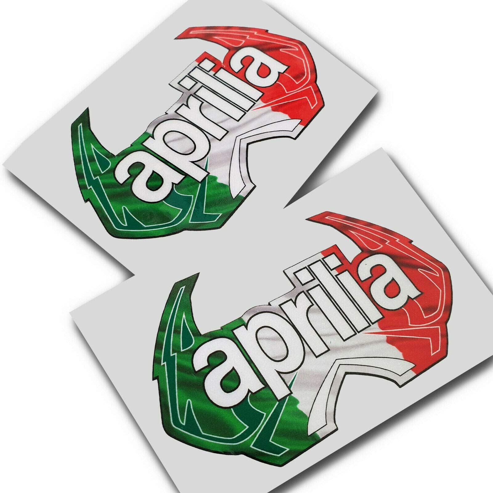 Motorrad-Aufkleber Italienische Flagge Mit Löwen – 2 Große Aufkleber, 310x260 Mm, Konturgeschnitten, Wetterfest