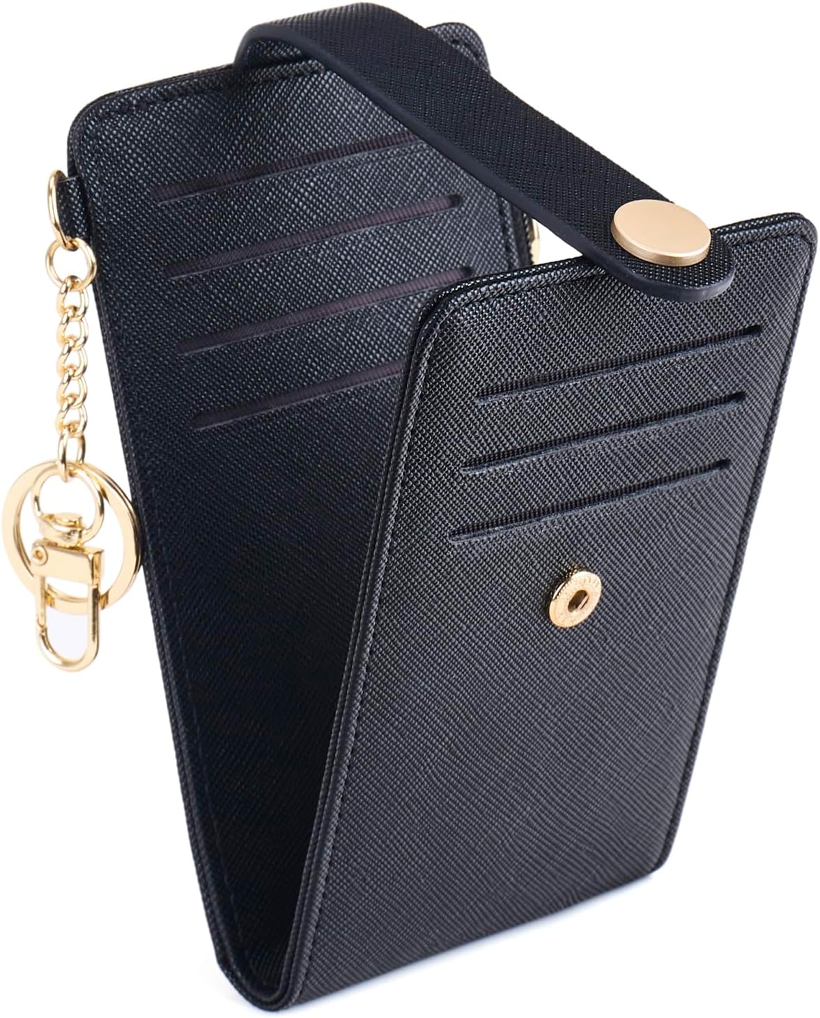 POIUGOYA Slim Wallet for Women,RFID Blocking Bifold Credit Card Holder with Zipper Coin Pocket,ID Window,Keychain