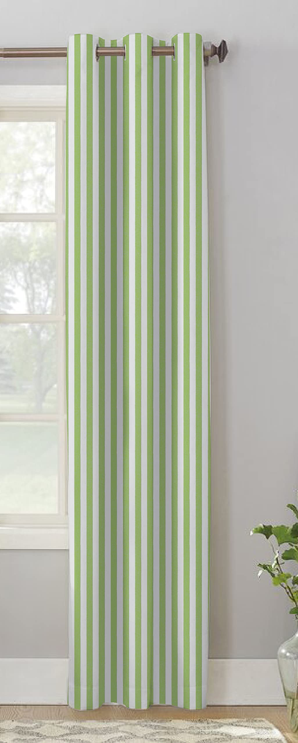 AIRWILL, Cotton Candy Stripe Green Designed Striped Pattern Door - 4x7ft Curtains - (Pack of 1 pc) - Green-image-10