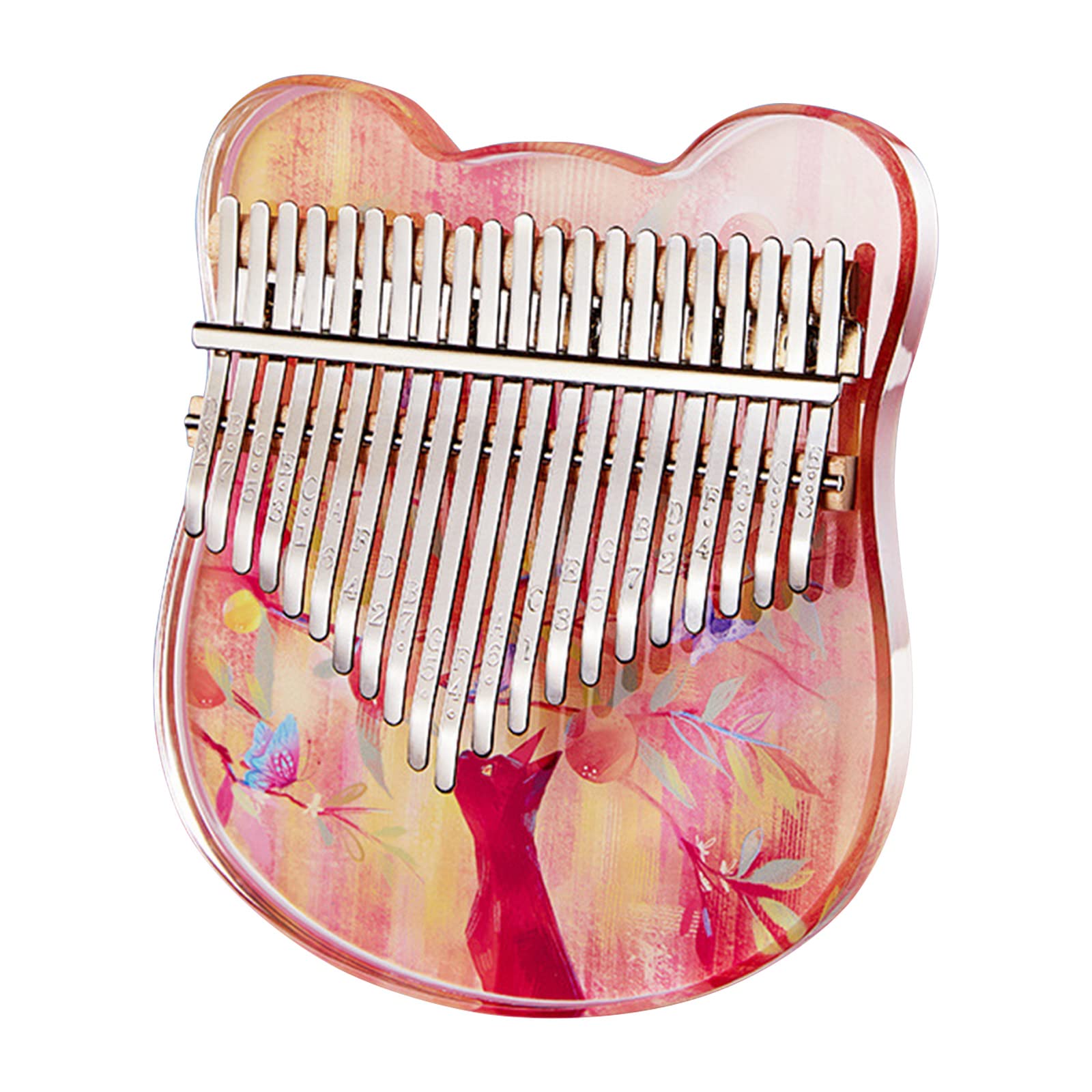 Musikinstrumente, Beruf Kalimba Daumenklavier mit 17/21 Tasten, Lernanleitung und Stimmhammer, Acryl-Fingerklavier für Kinder und Anfänger