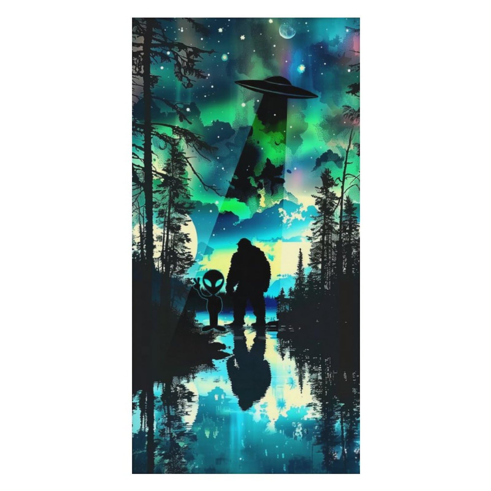 JIUQUNICE Moon Funny Bigfoot Alien Beach Blanket Bath Towels Beach Towel Quick Dry Cool Shower Pool Home 63 * 31.5 in
