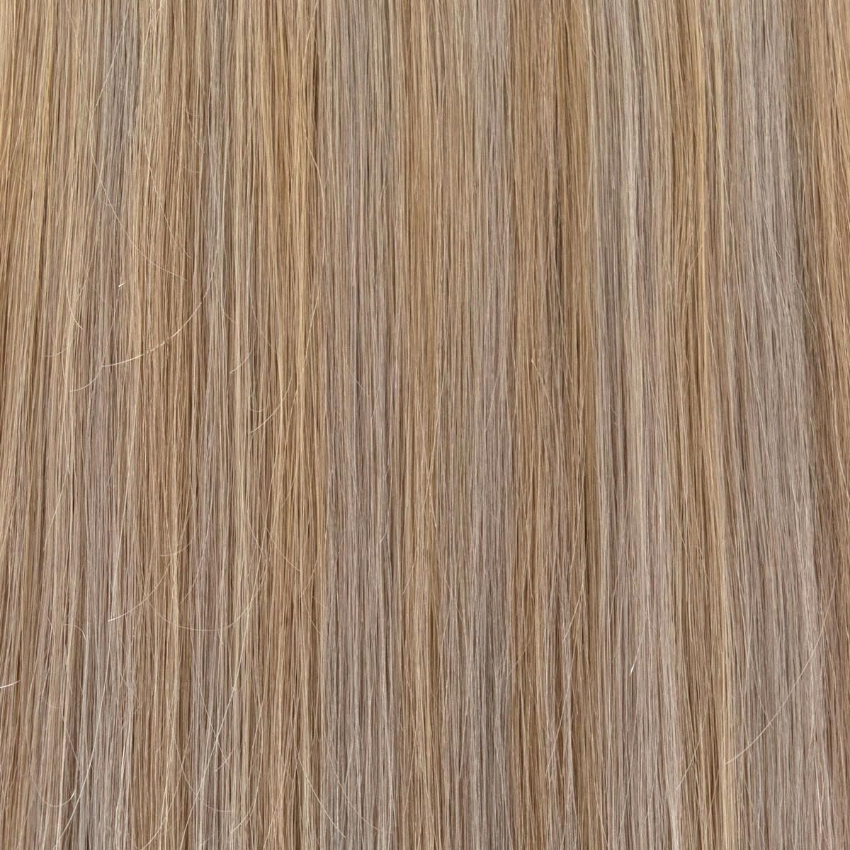 GLOBAL EXTEND® Clip-in-Extensions nahtlos I 100% Echthaar I Angenehmes Tragen | Einfaches Befestigen I Dichte und Volumen I Große Farbauswahl I Komplettes Set (40 cm, 18/SW gesträhnt)