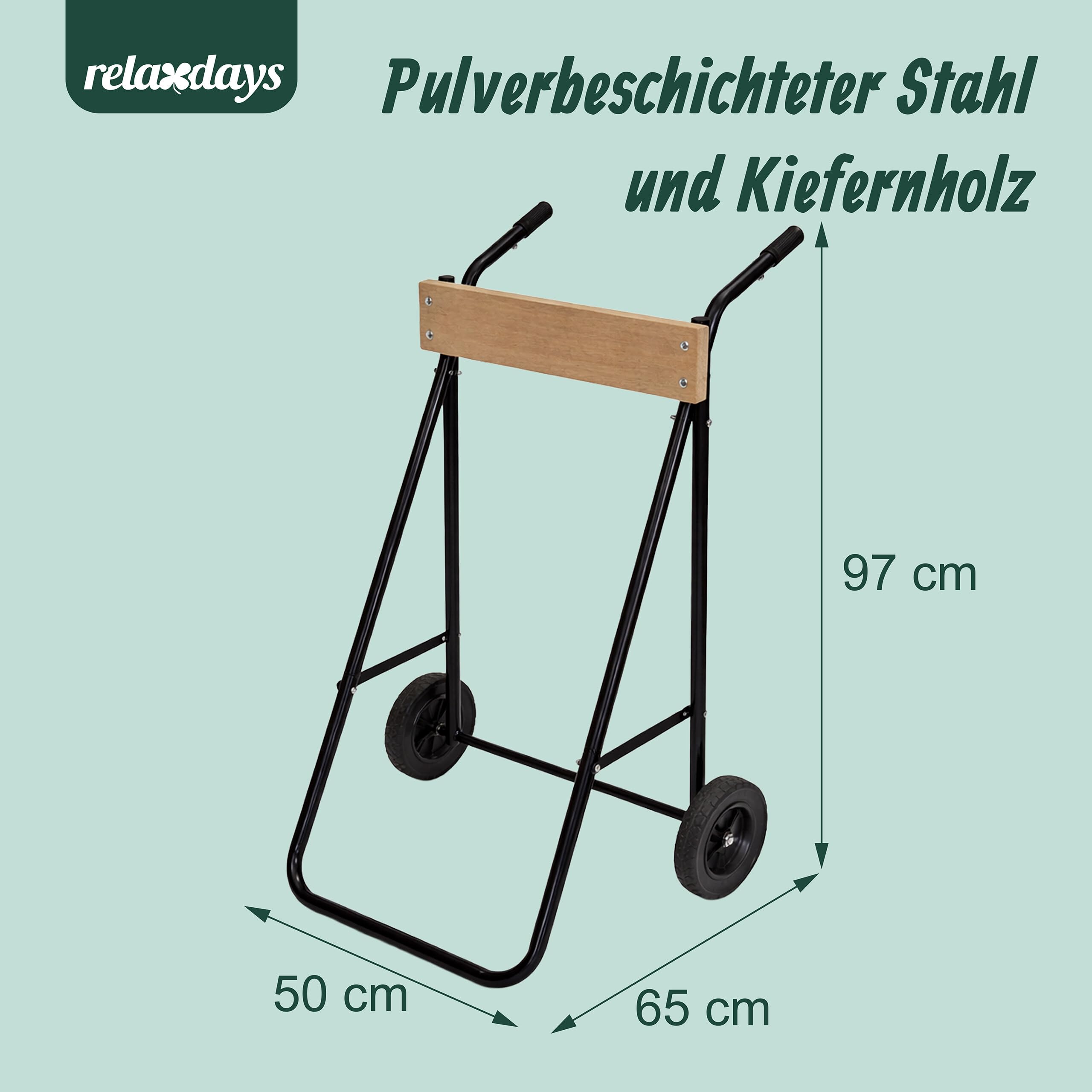 Relaxdays Außenborder Ständer, Lagerung & Transport, schwarz