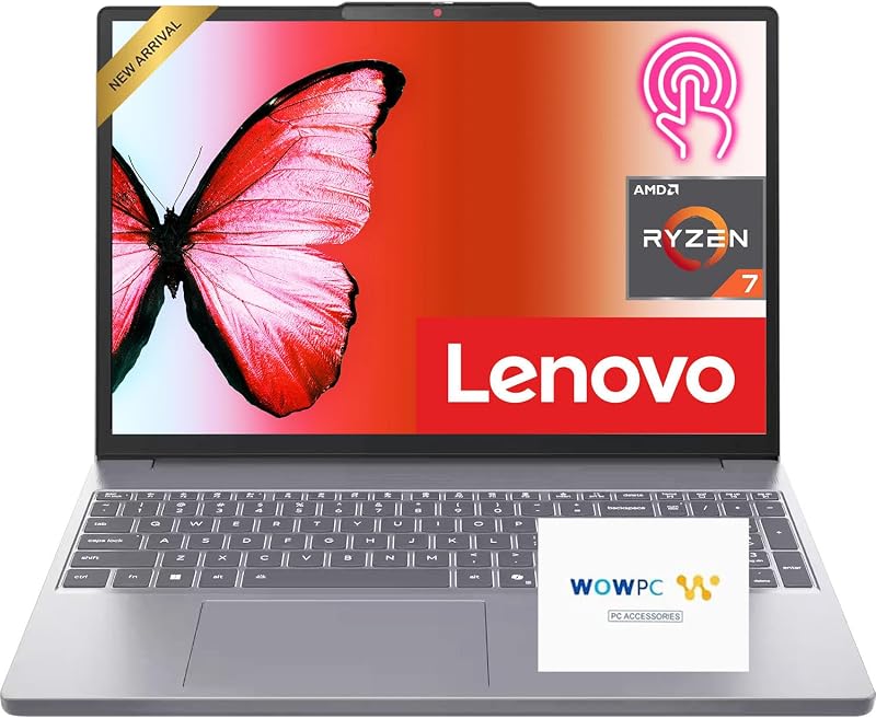 IdeaPad Slim 3i • portátil con pantalla táctil WUXGA 2K de 15,3"• CPU AMD Ryzen 7 • DDR5 de 16 GB • SSD PCle de 1 TB • Edición 2026 • Copiloto AI Key • Ganancia 11