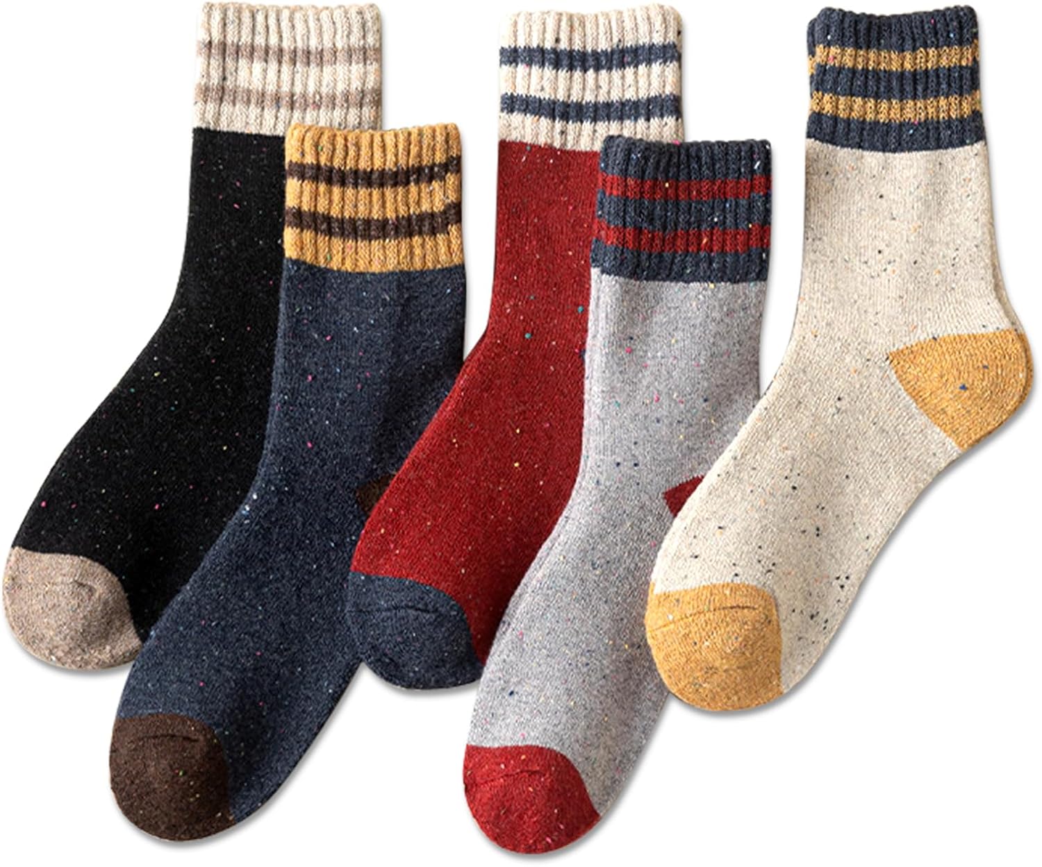 Thick Wool Socks for Women Winter Vintage Warm Casual Crew Socks Soft and Comfortable