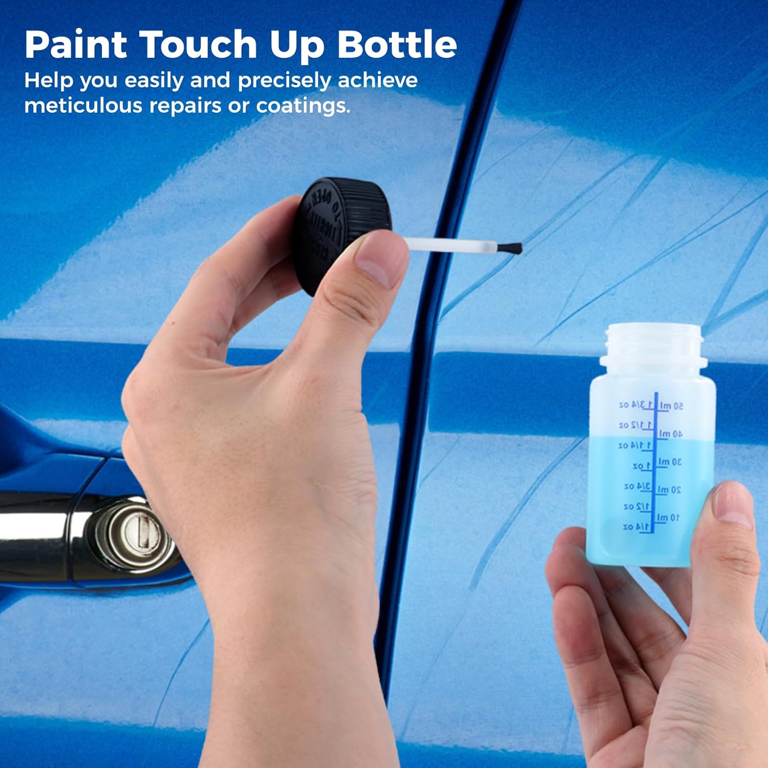 Lnrueg 60 Pcs 2 Oz Touch Up Paint Container - Empty Paint Touch Up Bottles with Brush, Safe Lids, and Mixing Balls for Fixing Car Scratches