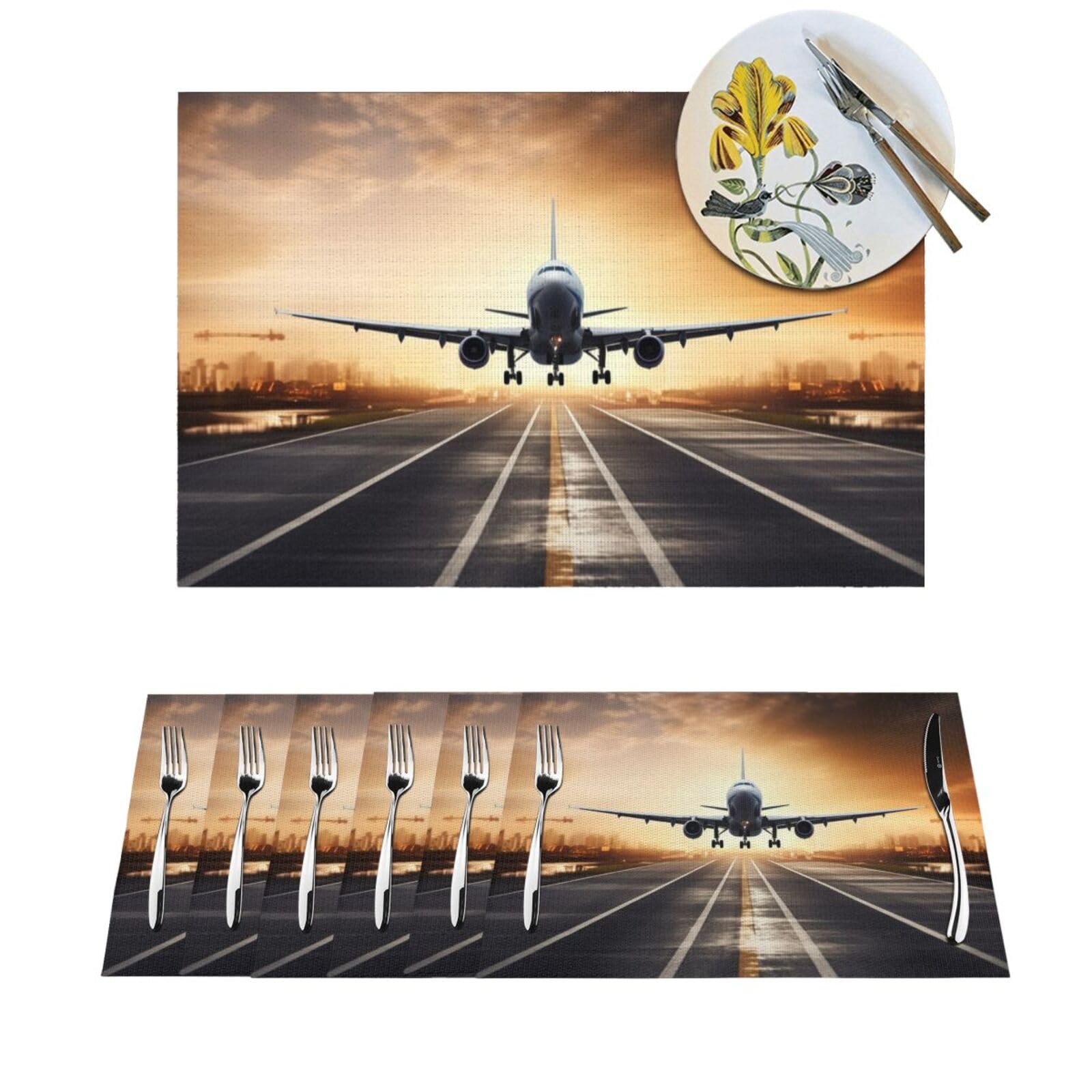 Set de table en vinyle pour cuisine voyage avion et sac a dos lot de 6 protections nomades
