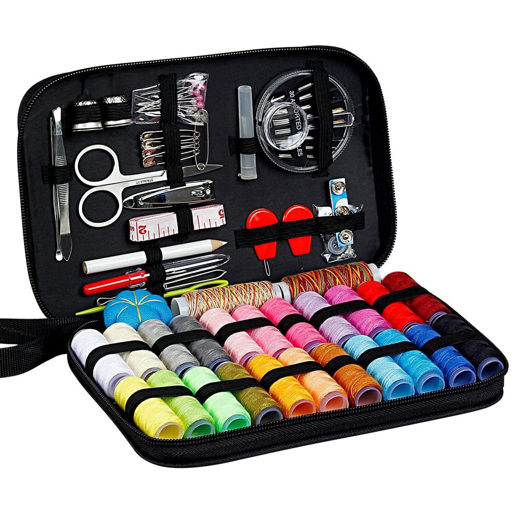 DZOZO Sewing Kit Travel Sewing Kit 98 Pcs Portable Sewing Accessories Bag DIY Premium Sewing Supplies Includes Tailor Scissors Needle Thread Ripper Mini Sewing kit for Home Travel