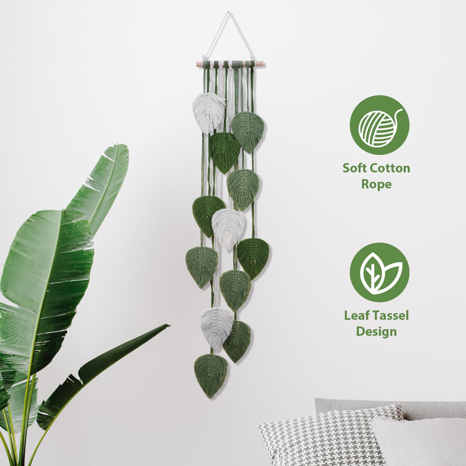 OUZHOU Macramé Wandtapijt - Boho Decoratie 150x15 Cm